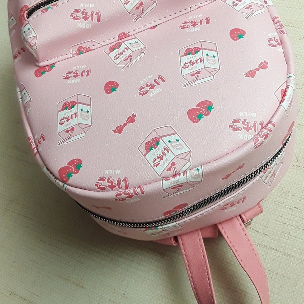 Strawberry Pink Kawaii Backpack Bag Purse New Tags - Picture 3 of 10